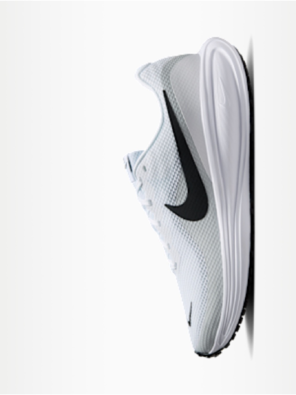 Nike Men’s White Athletic Running Shoe with Black Swoosh